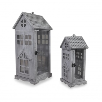 Lampion Drewniany Kpl. 2 Szt.