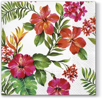 Салфетки с гавайскими цветами